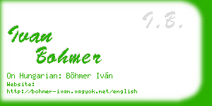 ivan bohmer business card