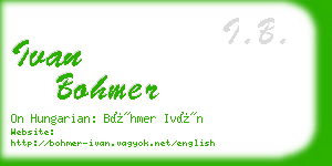 ivan bohmer business card